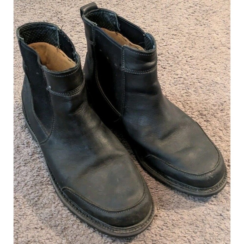 Timberland Chestnut Ridge Black Leather Waterproof Chelsea Boots 5536A Men's 8.5 - Picture 4 of 8